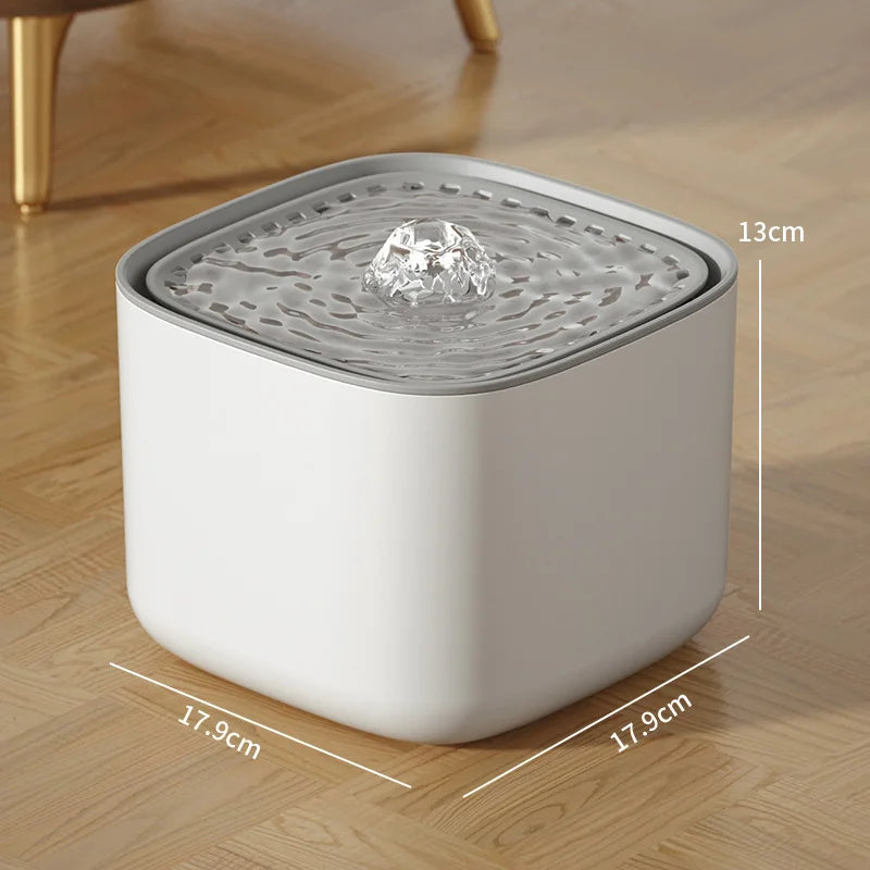 Fontaine à eau automatique pour chat 3L – filtration à recirculation, grande capacité – distributeur d’eau USB électrique silencieux pour chats Coeur de Chatde couleur blanche