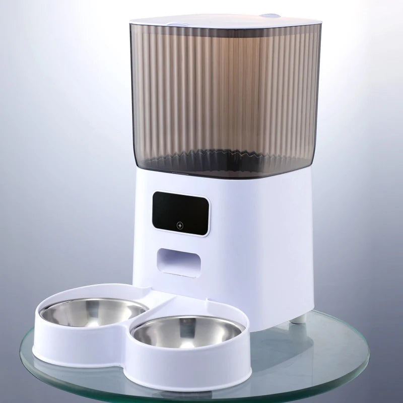 Distributeur Automatique de Croquettes sans caméra et deux gamelles Coeur de Chat