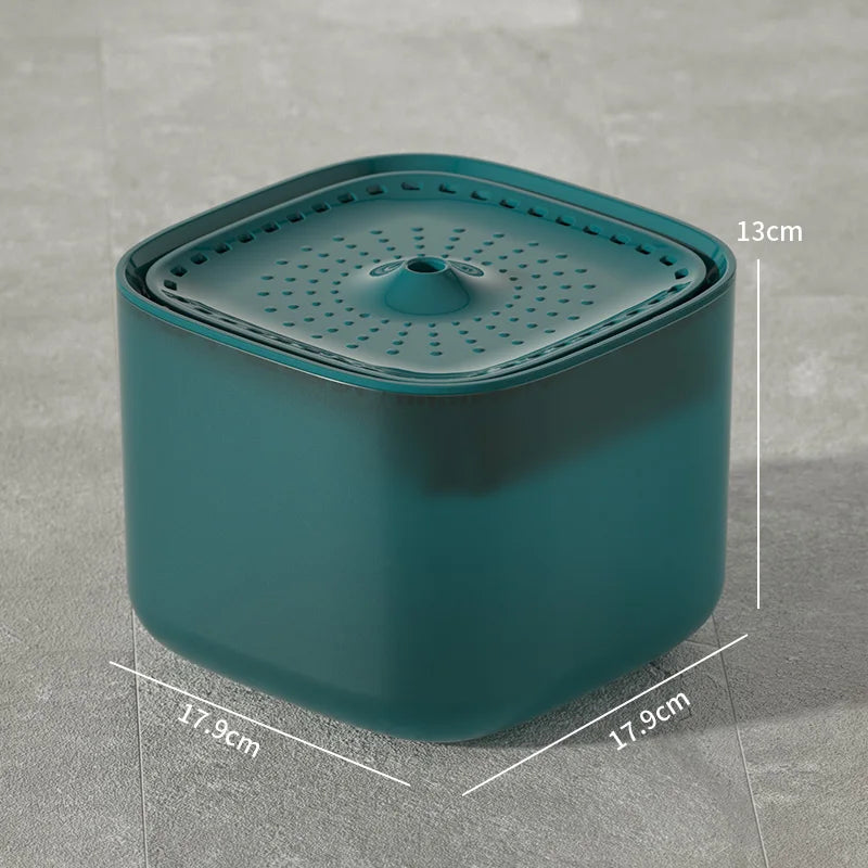 Fontaine à eau automatique pour chat 3L – filtration à recirculation, grande capacité – distributeur d’eau USB électrique silencieux pour chats Coeur de Chat de couleur verte