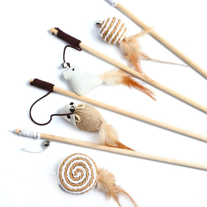 1 jouet plume pour chat â baguette colorĂ©e amusante pour chaton â jouet interactif en bois pour chat â accessoire pour animaux. Coeur de Chat